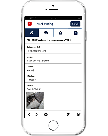 Schermen VCA-App