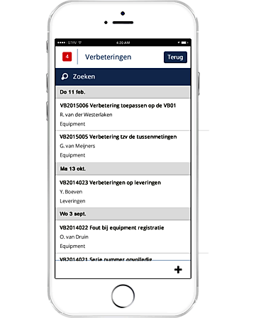 Schermen VCA-App