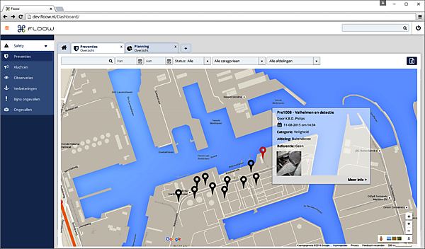 Desktop schermen VCA-App